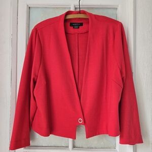 Michel Studio Red Plus Size Open-Front Blazer Jacket 18